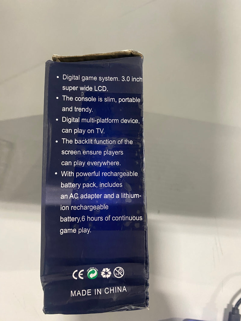 GAMEBOX GAME BOX PLUS- HAND HELD GAME SYSTEM RECHARGEABLE MULTIPLE GAMES - BLUE - Like New