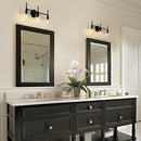 3 Light Bathroom Light Fixtures, Matte Black Bathroom Vanity Light Retro Vintage - Like New