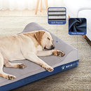 WEVEGO ORTHOPEDIC DOG BED PILLOW DOG BED THICKEN GEL MEMORY FOAM FLANNEL BLUE - Like New