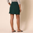AMAZON ESSENTIALS WOMEN'S PONTE PULL-ON MINI LENGTH A-LINE SKIRT  - DARK GREEN - Brand New