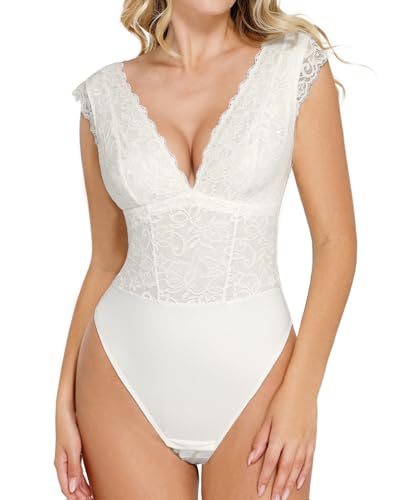 Popilush Lace Body Suits Women Tank Top Thong Shapewear Tummy - - Scratch & Dent