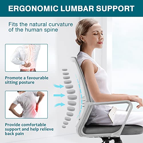 AFO Home Office Chair Mid Back Breathable Mesh Height Adjustable - Grey - Like New