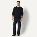 AEMN14329F25 AMAZON ESSENTIALS REGULAR FIT COTTON BLEND V-NECK - XS - BLACK - Brand New