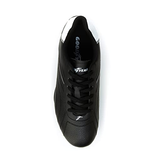 Goodyear Mens Ori Racer Sneaker Low-Top PU Leather & Mesh GY206215 Black/White - Brand New