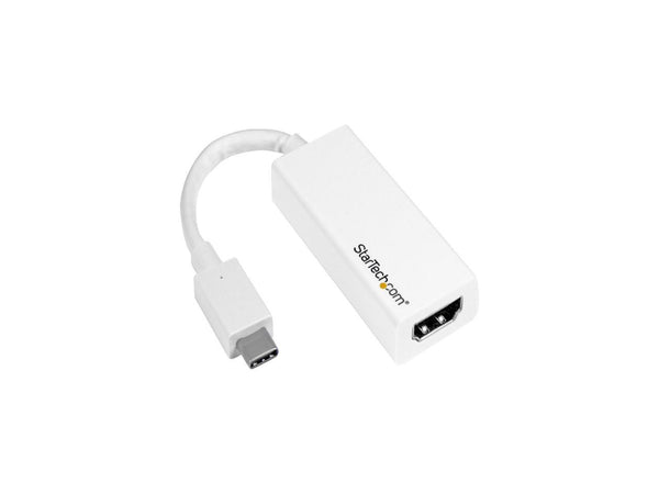 StarTech.com CDP2HD4K60W USB C to HDMI Adapter - White - 4K 60Hz - Thunderbolt 3