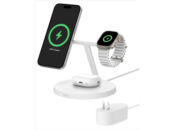 Belkin BoostCharge Pro 3-in-1 Wireless 15W Charging Stand For Qi2-Certified