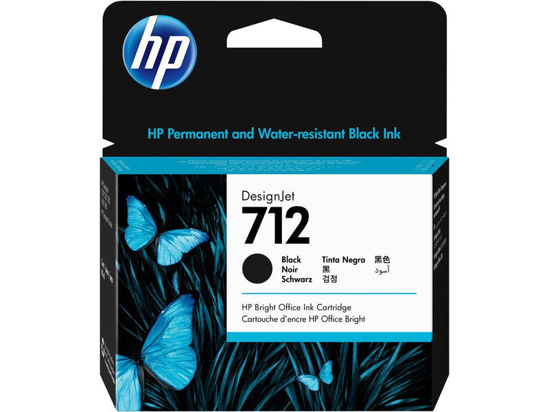 HP 712 80-ml Black DesignJet Ink Cartridge, 3ED71A