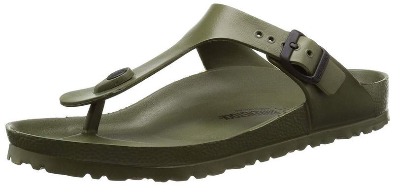 0128221 BIRKENSTOCK WOMENS GIZEH EVA SANDALS, SIZE:8-8.5 (39 M EU) - KHAKI - Like New