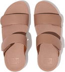 FITFLOP WOMEN'S LULU ADJUSTABLE LEATHER SLIDES CASUAL SANDALS - SIZE: 5 - BEIGE - Like New