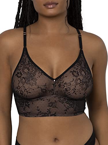 SA1451 SMART & SEXY WOMEN SMOOTH LACE BRALETTE - SIZE: WOMEN M - BLACK - Brand New