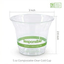 Responsible Products Clear Cold Cup, 5 oz Cups (2000 Count) - B0CBKWP9DJ - Brand New
