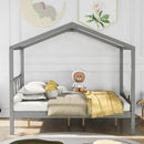 BED BATH & BEYOND FULL SIZE WOOD HOUSE BED WITH STORAGE - SPACE GRAY - Like New
