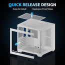 DARKFLASH ITX PC CASE PRE-INSTALL 3 PWM ARGB FANS COMPUTER CASE - WHITE - Brand New