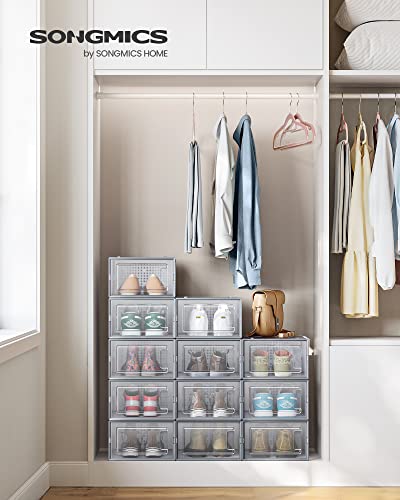 SONGMICS SHOE BOXES PACK OF 12 SHOE STORAGE ORGANIZERS ULSP006G12 - GRAY - Like New