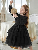 ARSHINER TODDLER TUTU FALL WINTER PUFF LONG SLEEVE TULLE DRESSES 2T - BLACK - Like New