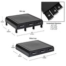 MIND READER MONITOR STAND, 2-PACK, 13.5"L X 13"W X 4"H, 2MONSTA3D - BLACK - Brand New