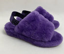UGG FLUFF YEAH FUR SLIDE SLINGBACK SANDALS - SIZE: WOMEN 8 - PURPLE - Like New