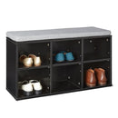 AMAZON BASICS SHOE STORAGE BENCH CUSHION 6 CUBBIES ADJUSTABLE BLACK - BLACK - Like New