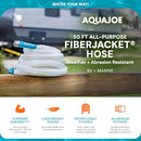 AQUA JOE 50FT EXPANDABLE RV HOSE WITH MARINE-GRADE FIBER JACKET - WHITE - Like New