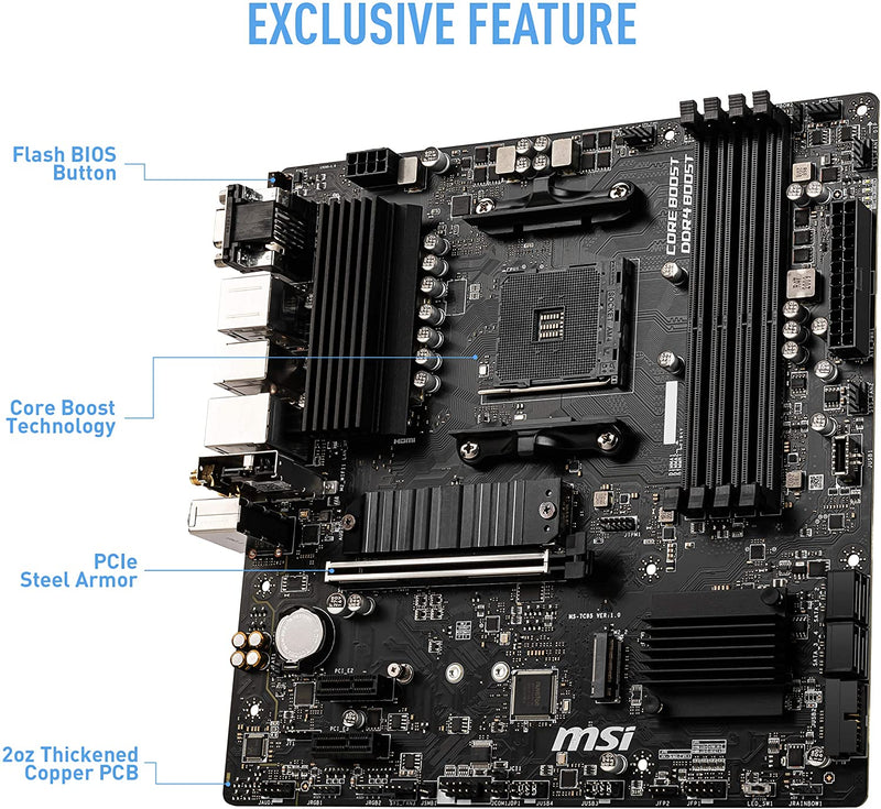 MSI AMD AM4 ProSeries Motherboard B550M PRO-VDH-WIFI6 Like New