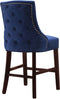 Meridian Furniture Contemporary Velvet Upholstered Counter Stool, Set of 2 -Navy - Like New