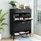 AWQM SHOE CABINET, IMPROVED FREE STANDING SHOE STORAGE CABINET - BLACK - Like New