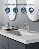 Bathlavish Brushed Nickel Bathroom Faucet Single Handle Waterfall B-66009N - Brand New