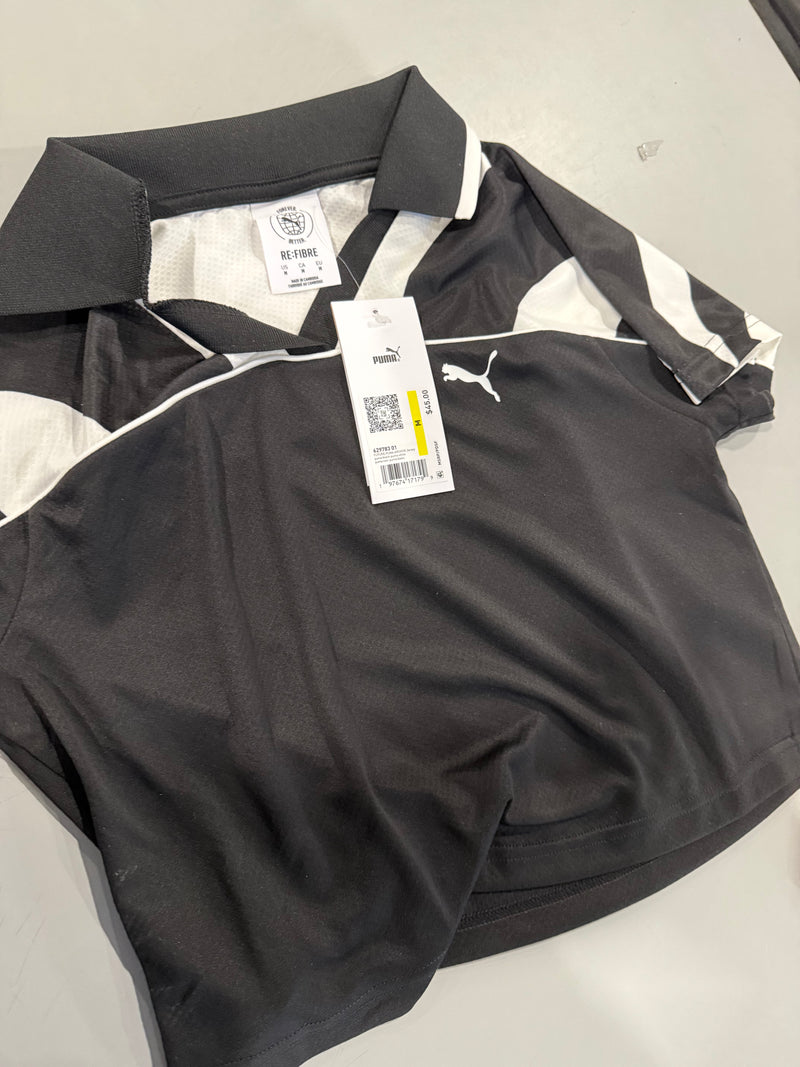 PUMA FUTURE ARCHIVE SOCCER JERSEY BABY TEE - SIZE: WOMEN M - BLACK/WHITE - Brand New