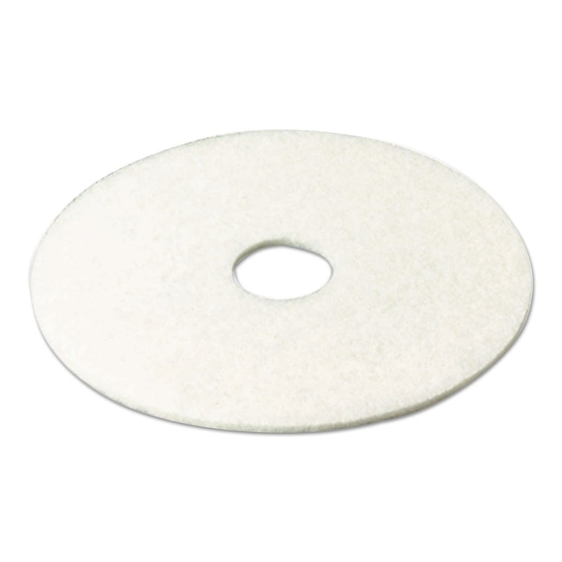 3M™ 4100 SUPER POLISHING FLOOR PADS, 20" DIAMETER, WHITE, BOX OF 5 - Brand New