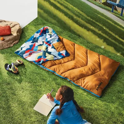 EMBARK KIDS' SLEEPING BAG 50 DEGREE - ORANGE/MULTICOLOR - Like New