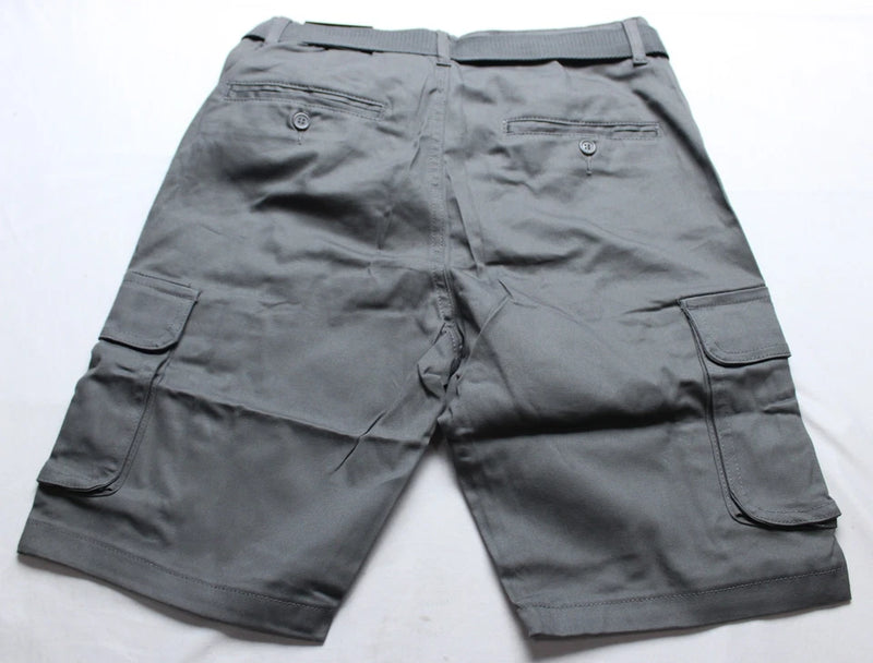 RUGGED TRAIL MEN'S CARGO 4-WAY STRETCH BELTED SHORTS - SIZE: MEN 40 - GRAY - Brand New