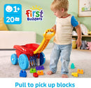 Building Toy Block Scooping Pull Wagon with 20 Pieces Storage JLG81-9633 - RED - Brand New