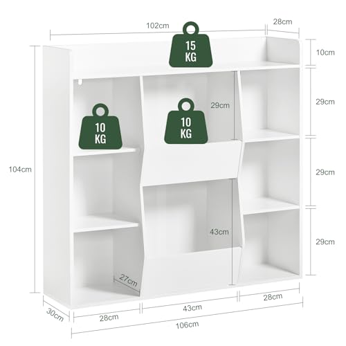 SoBuy KMB55-W Children Kids Bookcase Book Shelf Storage Display Rack - White - Like New