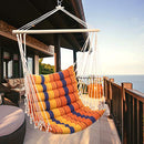 Y- STOP Hammock Chair Hanging Rope Swing- Max 330 Lbs -Padded Cotton Weave - Brand New