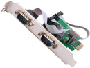 SYBA SI-PEX15037 2 Serial DB9 RS-232 Ports PCI-e x1 Card with Low Profile