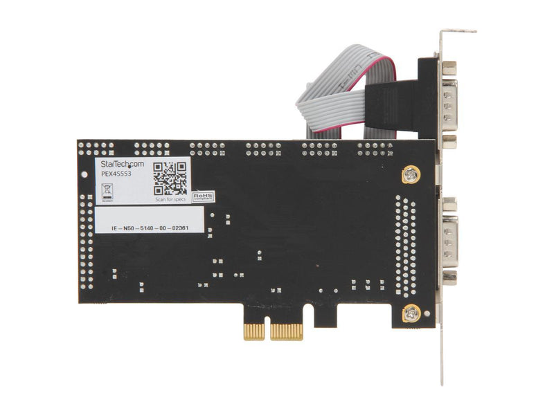 StarTech.com PEX4S553 4 Port Native PCI Express RS232 Serial Adapter Card with