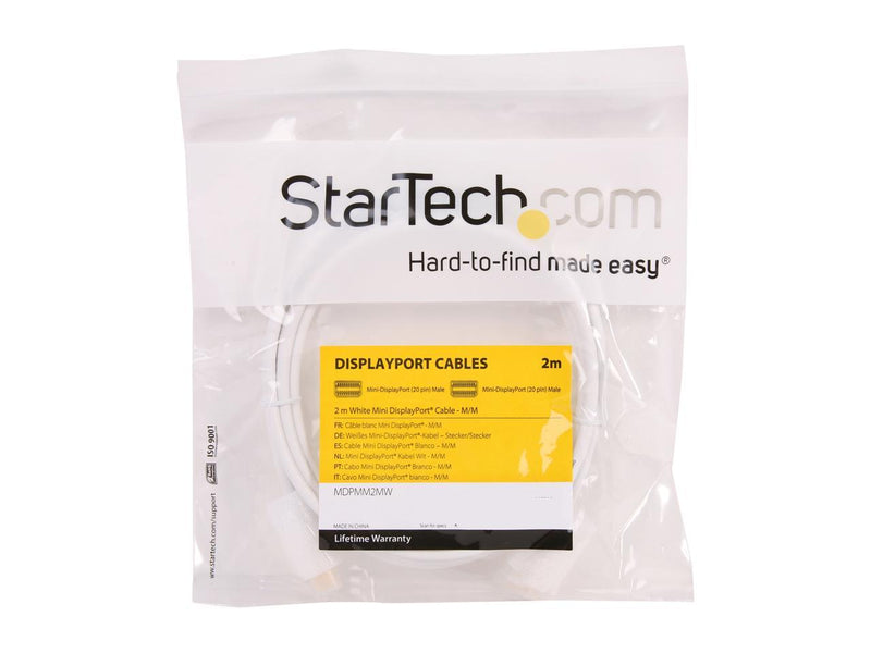 StarTech.com Model MDPMM2MW White Mini DisplayPort Cable - M/M Male to Male