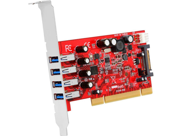 StarTech.com 4 Port PCI SuperSpeed USB 3.0 Adapter Card with SATA / SP4 Power