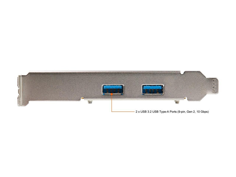 StarTech.com PEXUSB312A3 2-Port USB PCIe Card with 10Gbps/port - USB 3.1/3.2 Gen