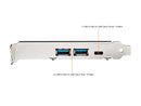 5-Port USB PCIe Card, 10Gbps USB 3.1 Gen 2 PCIe Card w/ 1x USB-C & 2x USB-A, 1x