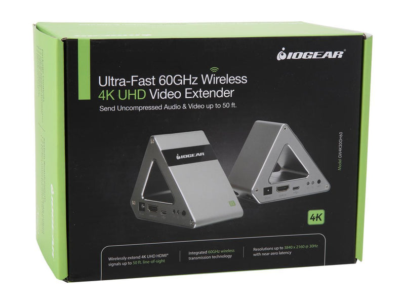 IOGEAR Ultra-Fast 60GHz Wireless 4K UHD Transmitter and Receiver Kit GW4K30GH60