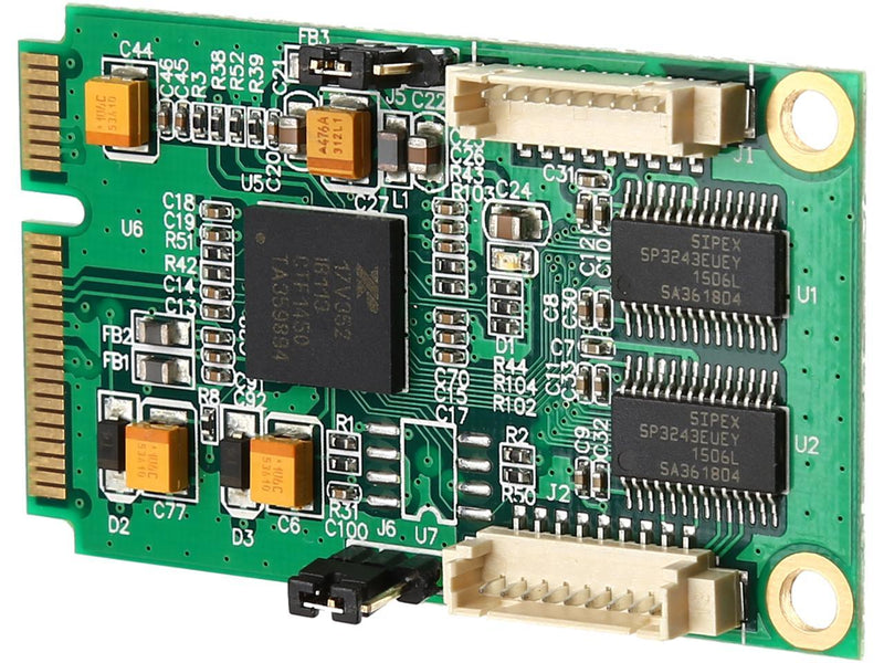 IO Crest SI-MPE15046 2 Port Serial DB9 Mini PCIe Controller Card (RS-232)