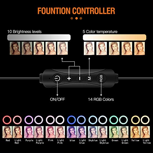 MUTUDU RING LIGHT 3 TRIPODS SELFIE RING LIGHTS STAND PHONE HOLDER LIGHT - BLACK - Like New