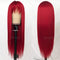 QD-TIZER RED LONG SILKY STRAIGHT WIG BANGS HEAT RESISTANT SYNTHETIC NO LACE WIG - Brand New