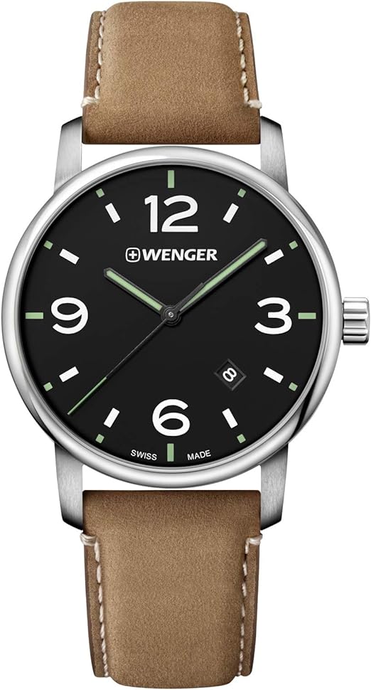 Wenger Urban Metropolitan Leather Mens Watch - 01.1741.117 Like New
