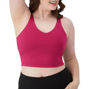 HANES WOMEN'S MOVES CROP BRALETTE V-NECK CROPPED PULLOVER SIZE 2XL - FRESH BERRY - Like New