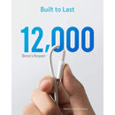 ANKER POWERPORT III 2-PORT 12W USB WALL CHARGER 3FT LIGHTNING CABLE - WHITE - Like New