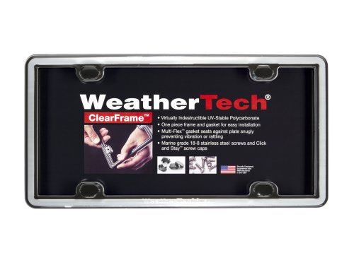 WEATHERTECH CLEARFRAME LICENSE PLATE FRAME - CHROME/BLACK - Like New