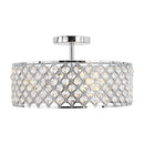 PARROT UNCLE 14.76" MODERN CHROME CRYSTAL SEMI CEILING LAMP LIGHT - SILVER - Like New