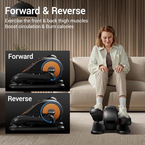 UMAY UNDER DESK ELLIPTICAL MACHINE ELLIPSE LEG EXERCISER U5-1 - BLACK/ORANGE - Like New
